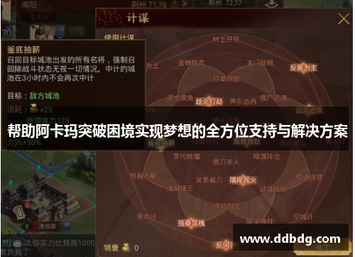 帮助阿卡玛突破困境实现梦想的全方位支持与解决方案